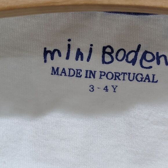 Mini Boden White Floral Flower Heart Embroidered Applique T-shirt Girls 3T 4T - Picture 5 of 7